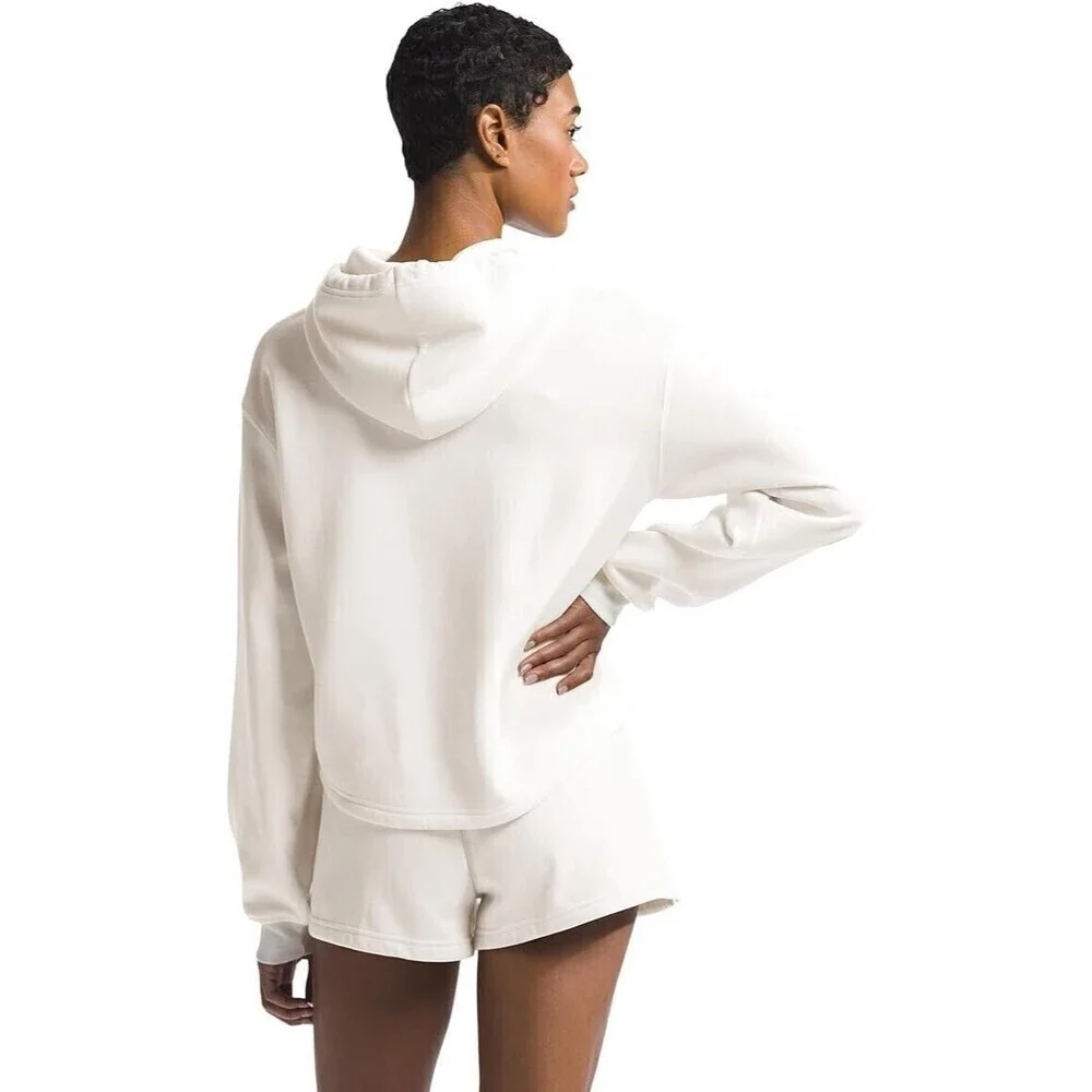 The North Face Women's Cropped Hoodie Evolution High-Low Pullover Off White XL - Picture 2 of 3